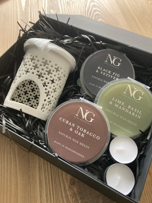 Matt White Cylinder Wax Melt Burner Gift Box